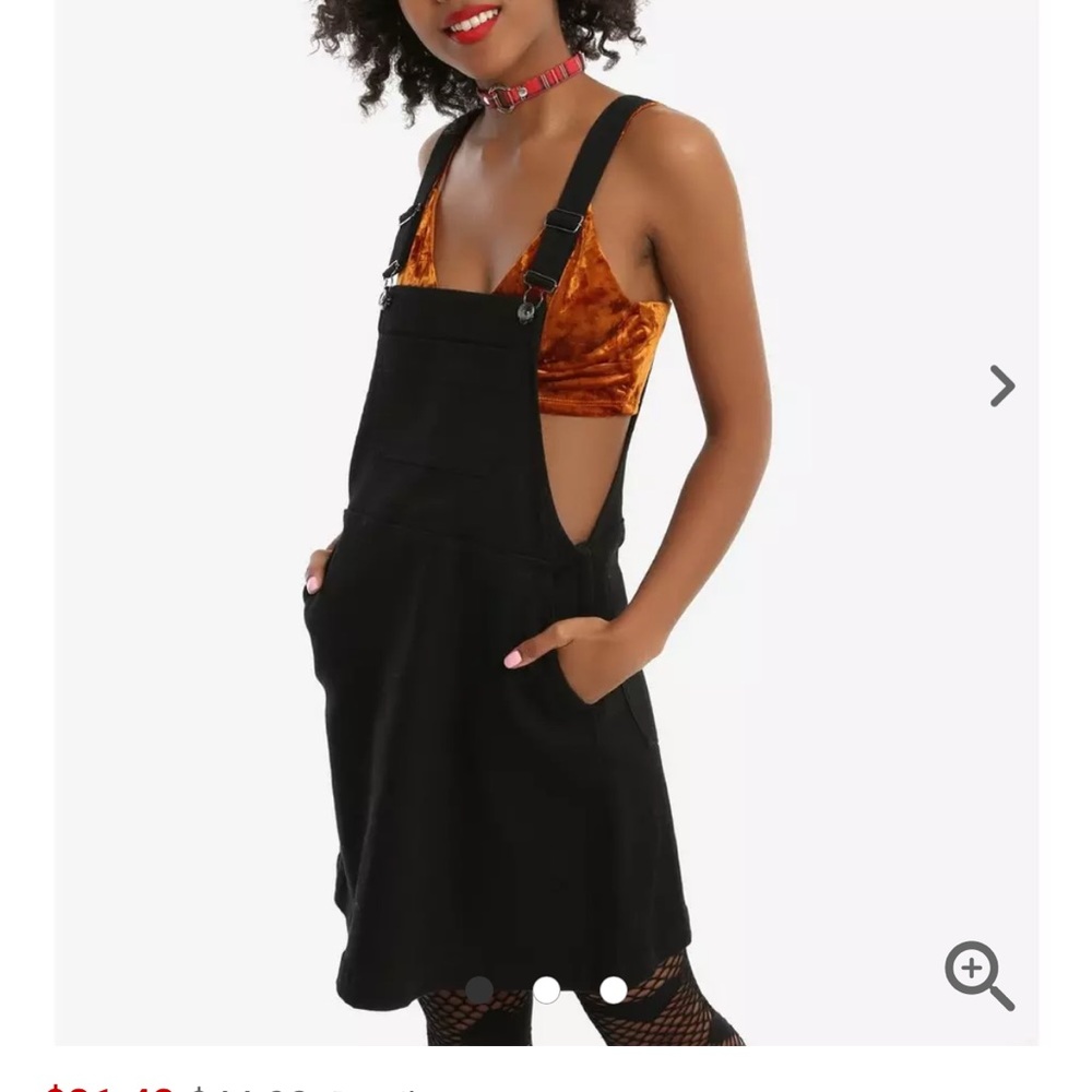 Blackheart Black Denim “Skirtall” overall dress- Hot Topic - S